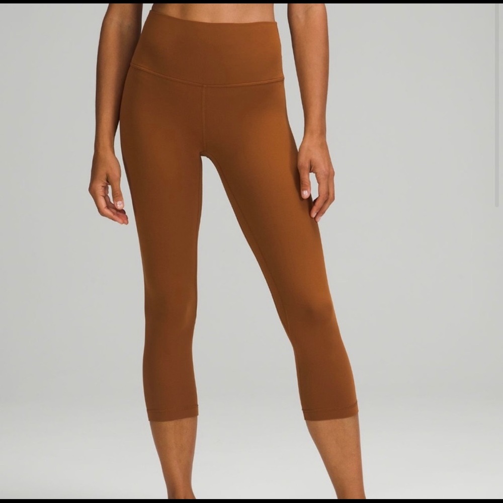 Lululemon High Rise Align Crop 21” leggings Copper Brown Size 14